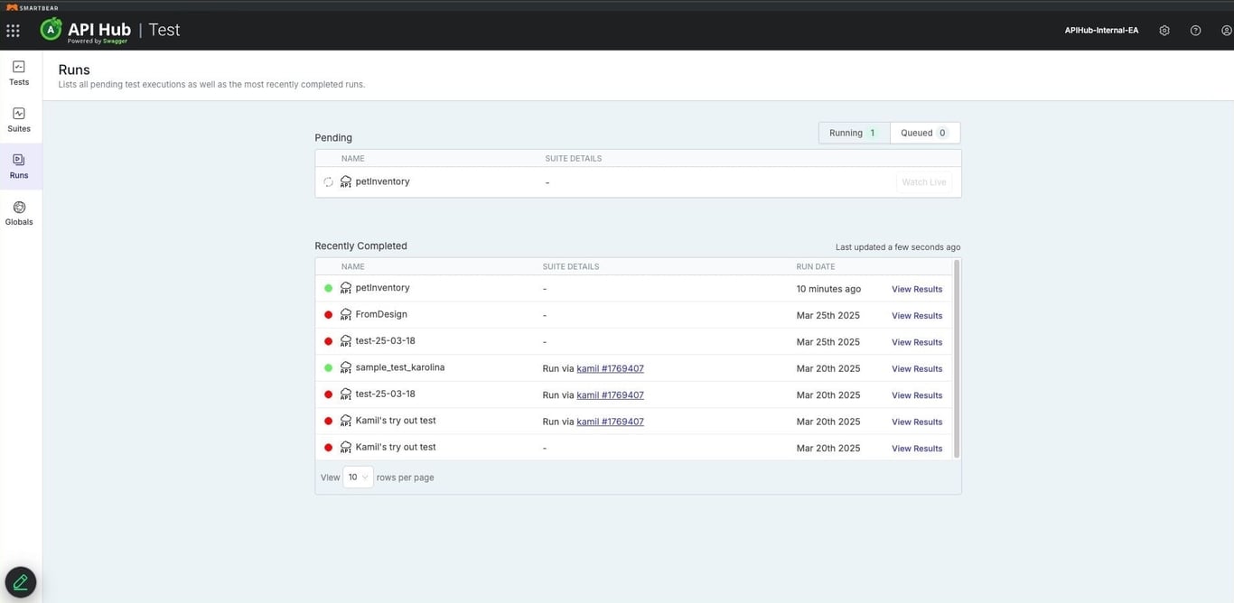 API Hub for Test screenshot