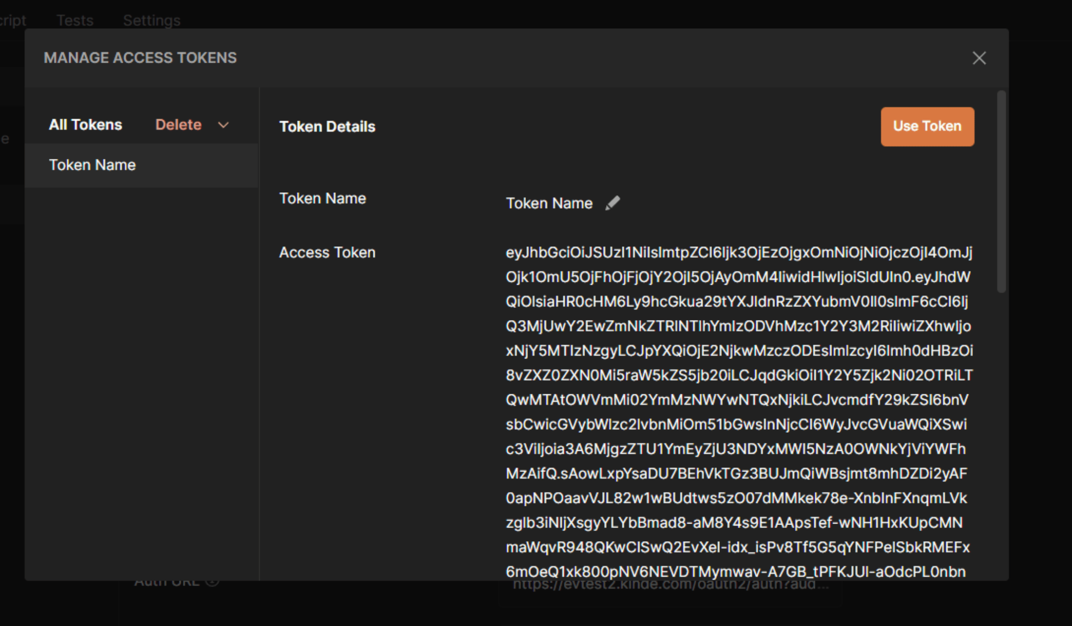 Access token in Postman
